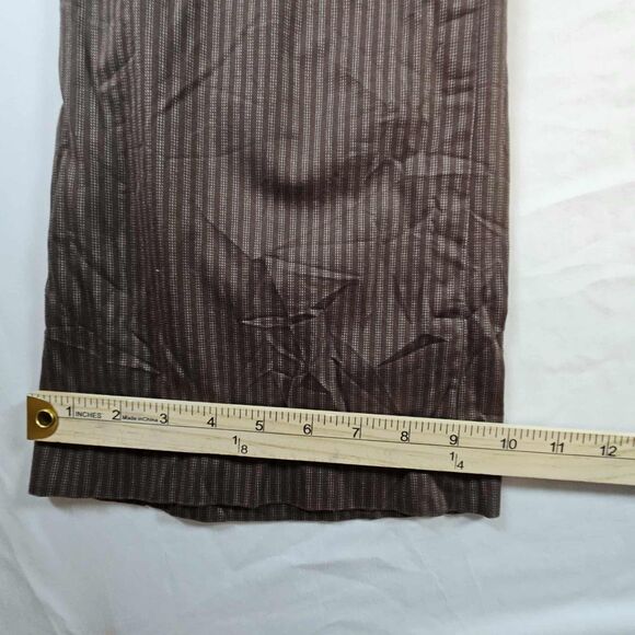 MATERNITY Liz Lange Pants Brown Striped Dress Office Waistband Flare Size 16 - Picture 5 of 8